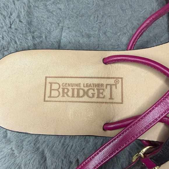 Bridget Genuine Leather Pink Minimal Thong Sandals Size 8 Bitte Style - Picture 3 of 5